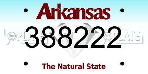 388222 Arkansas License Plate