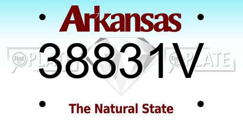 38831V Arkansas License Plate