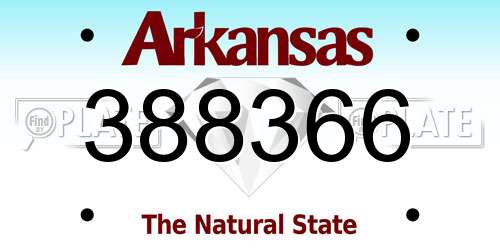 388366 Arkansas License Plate