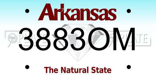 3883OM Arkansas License Plate