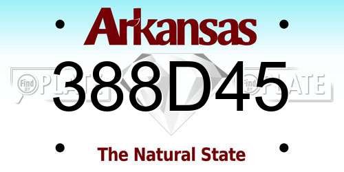 388D45 Arkansas License Plate