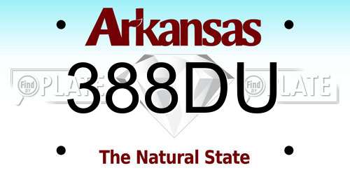 388DU Arkansas License Plate