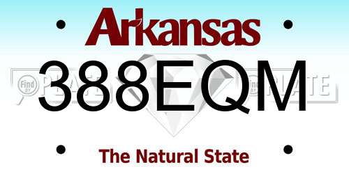388EQM Arkansas License Plate