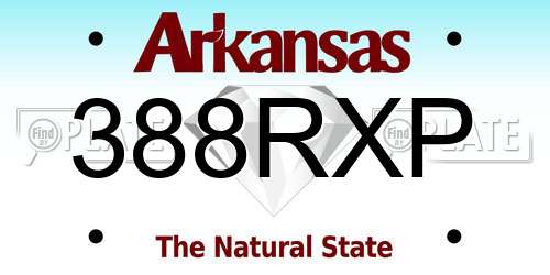 388RXP Arkansas License Plate