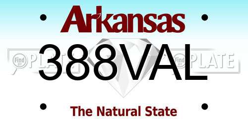 388VAL Arkansas License Plate