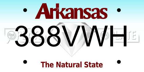 388VWH Arkansas License Plate