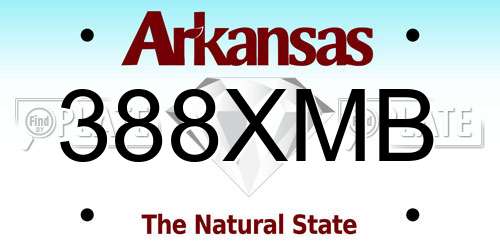 388XMB Arkansas License Plate