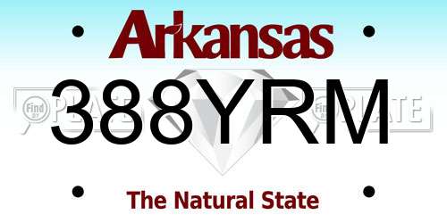 388YRM Arkansas License Plate