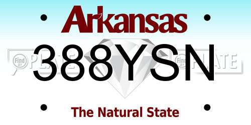 388YSN Arkansas License Plate