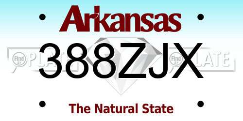 388ZJX Arkansas License Plate