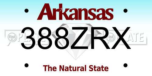 388ZRX Arkansas License Plate