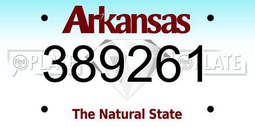 389261 Arkansas License Plate