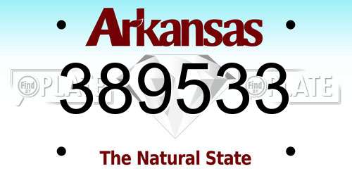389533 Arkansas License Plate