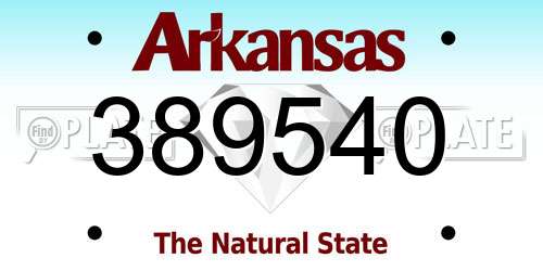 389540 Arkansas License Plate