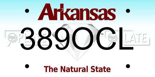 389OCL Arkansas License Plate