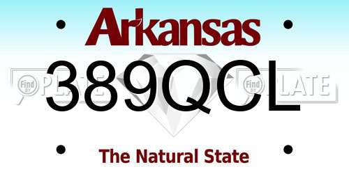 389QCL Arkansas License Plate