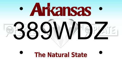 389WDZ Arkansas License Plate