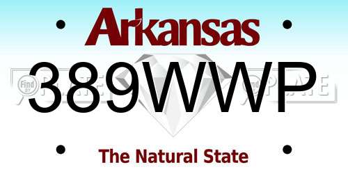 389WWP Arkansas License Plate