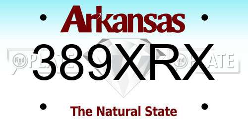 389XRX Arkansas License Plate