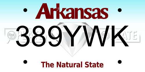389YWK Arkansas License Plate
