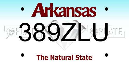 389ZLU Arkansas License Plate
