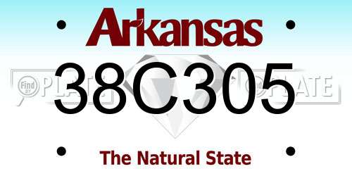 38C305 Arkansas License Plate