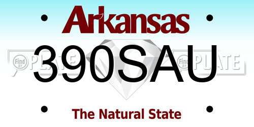 390SAU Arkansas License Plate