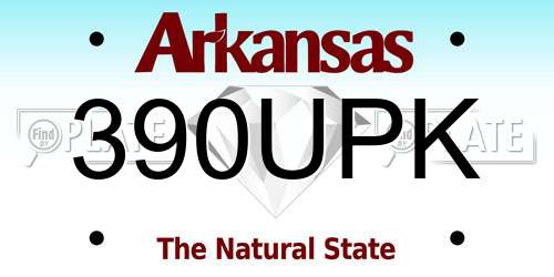 390UPK Arkansas License Plate