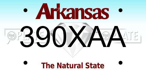 390XAA Arkansas License Plate
