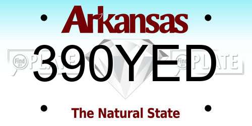 390YED Arkansas License Plate