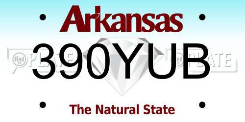 390YUB Arkansas License Plate