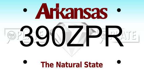390ZPR Arkansas License Plate