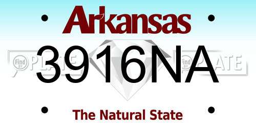 3916NA Arkansas License Plate