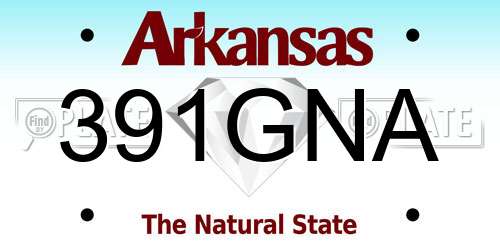 391GNA Arkansas License Plate