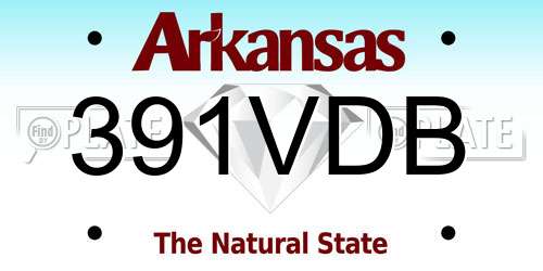 391VDB Arkansas License Plate