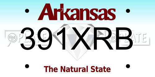 391XRB Arkansas License Plate