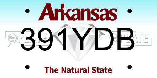391YDB Arkansas License Plate