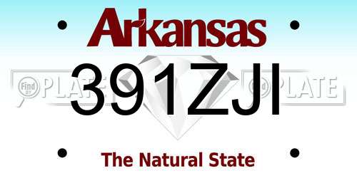 391ZJI Arkansas License Plate