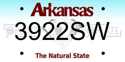 3922SW Arkansas License Plate