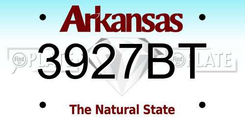 3927BT Arkansas License Plate