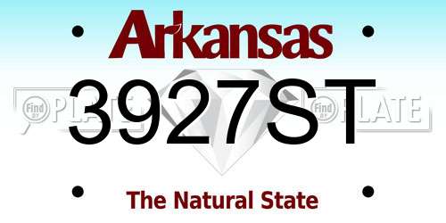3927ST Arkansas License Plate