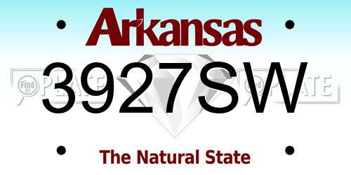 3927SW Arkansas License Plate