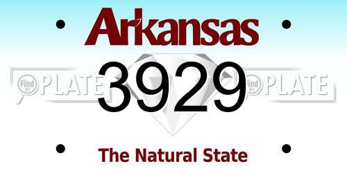 3929 Arkansas License Plate