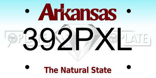 392PXL Arkansas License Plate