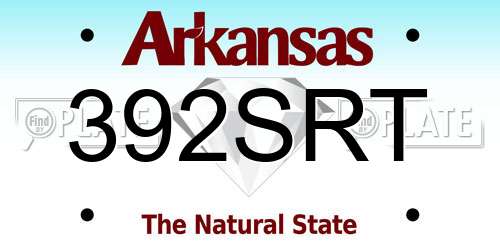 392SRT Arkansas License Plate