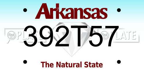 392T57 Arkansas License Plate