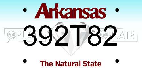 392T82 Arkansas License Plate