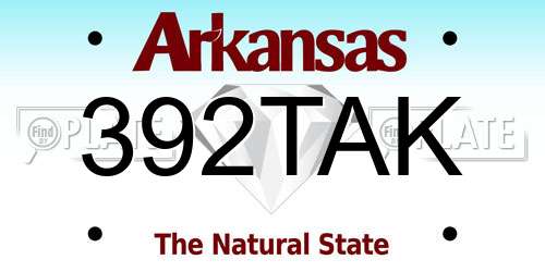 392TAK Arkansas License Plate