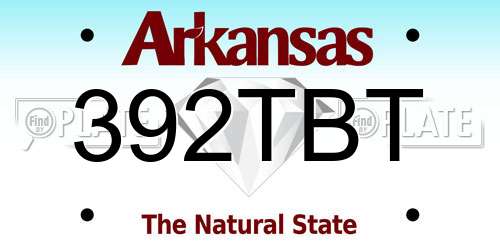 392TBT Arkansas License Plate