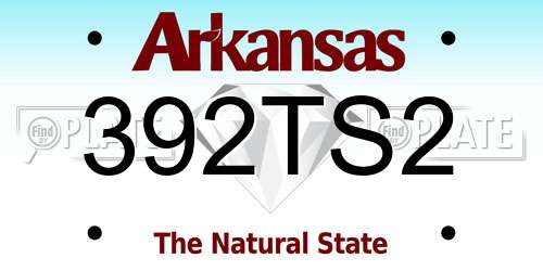 392TS2 Arkansas License Plate